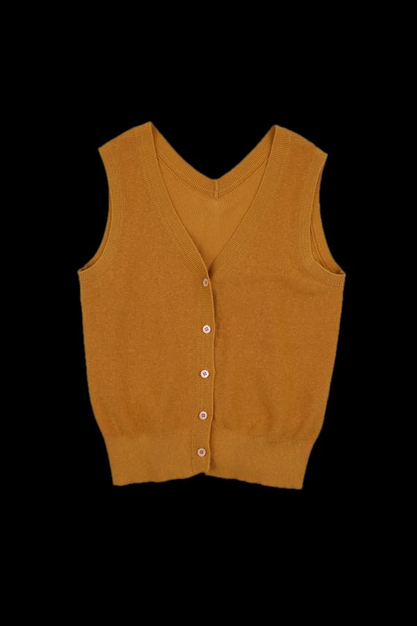 브이넥 민소매 가디건