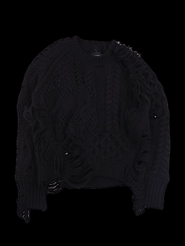 울 라운드 긴팔 니트