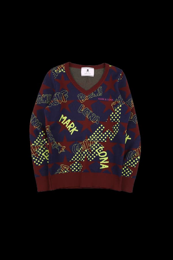 브이넥 컬러니트