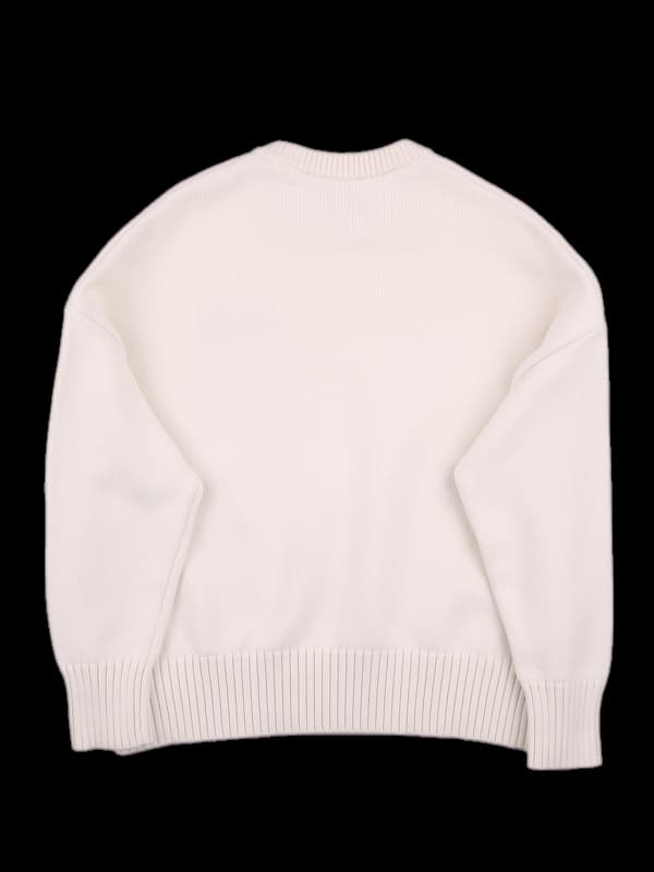 로고 라운드 긴팔 니트