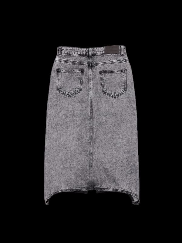 그레이 데님 롱 스커트