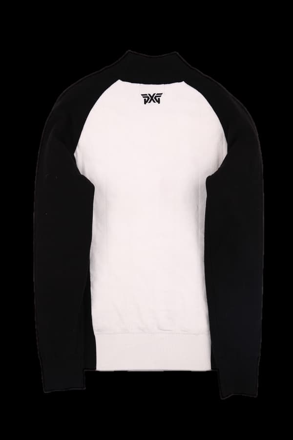 배색 긴팔 니트