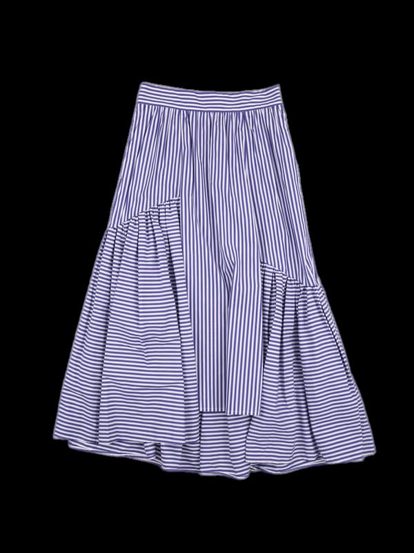 언밸런스 스트라이프 스커트