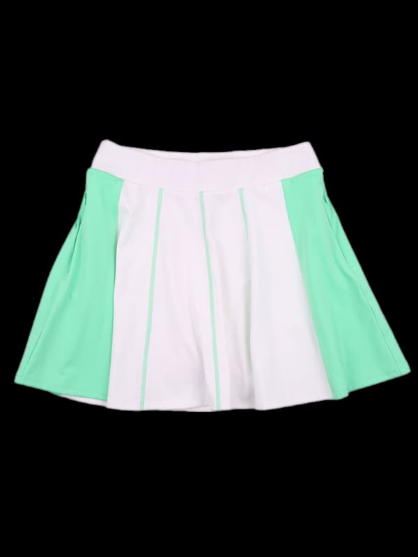 배색 플레어 스커트