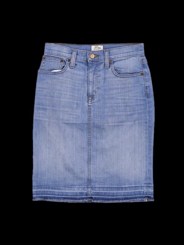 데님 청 미디스커트