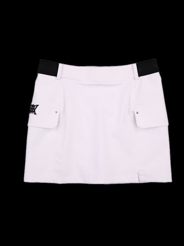 포켓 로고 트임 스커트