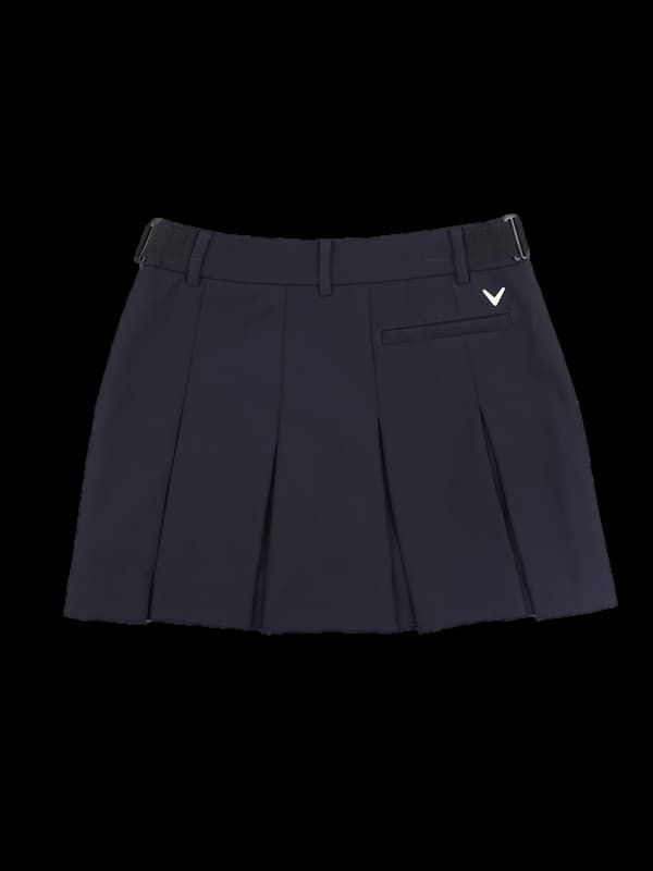 로고 주름 스커트