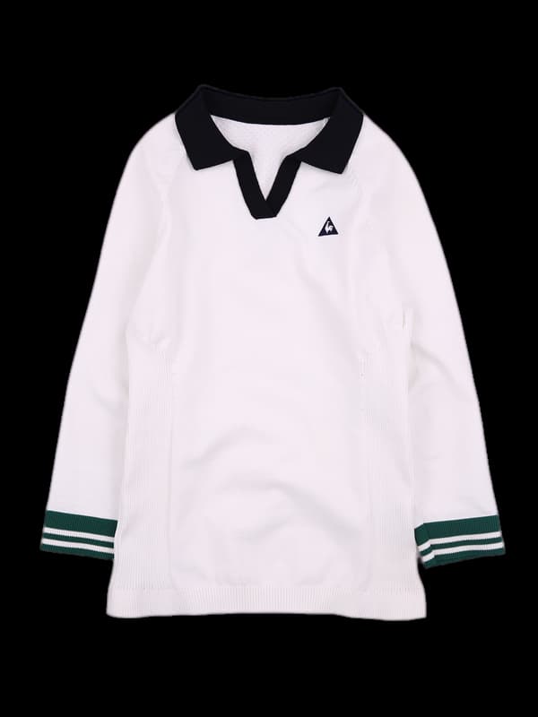 로고 배색 카라 긴팔