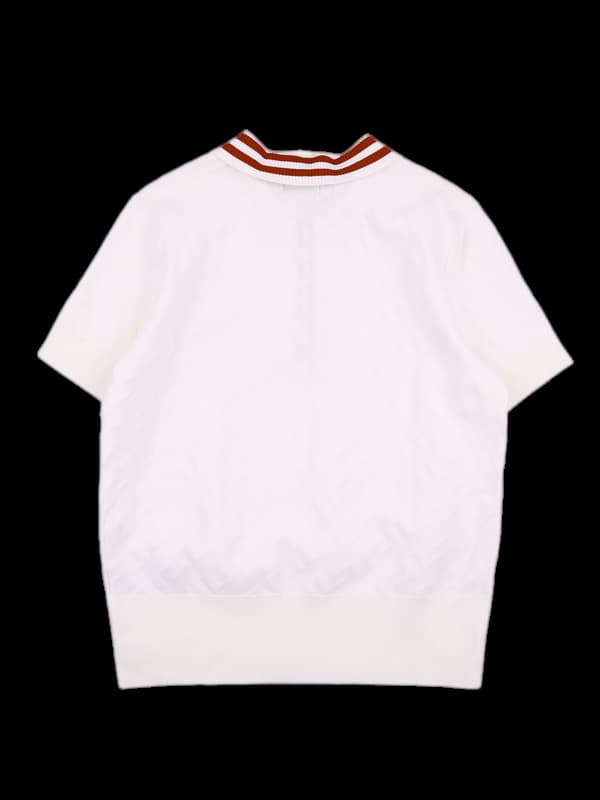 배색 카라 단추 반팔