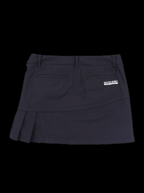 로고 사선 플리츠 스커트