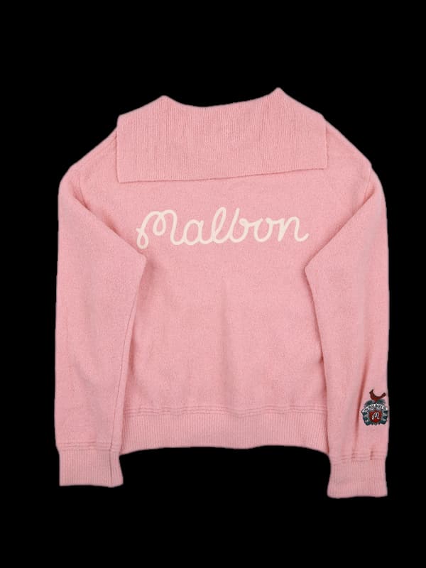 로고 브이넥 긴팔 니트