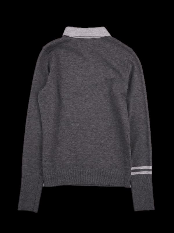 배색로고 긴팔니트