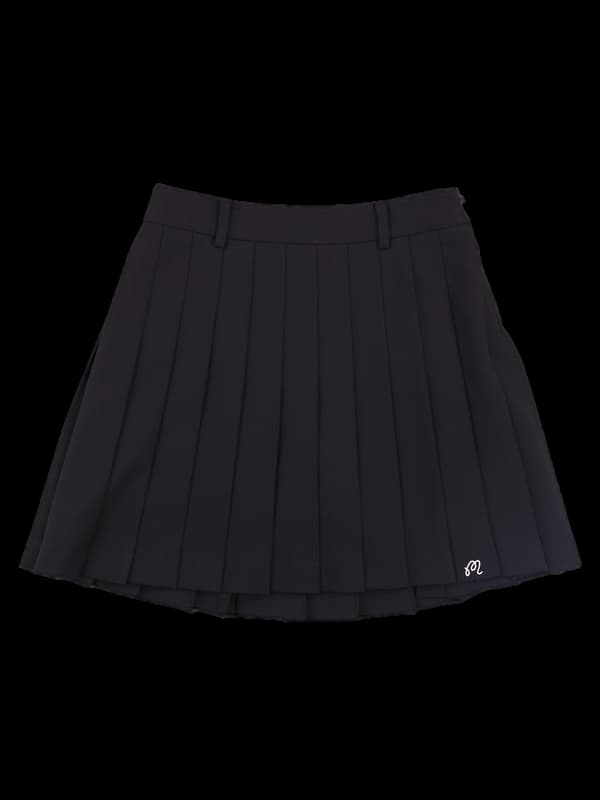 로고 플리츠 스커트