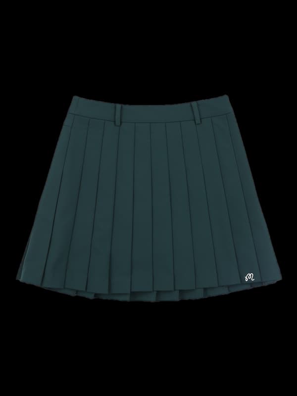 로고 플리츠 스커트