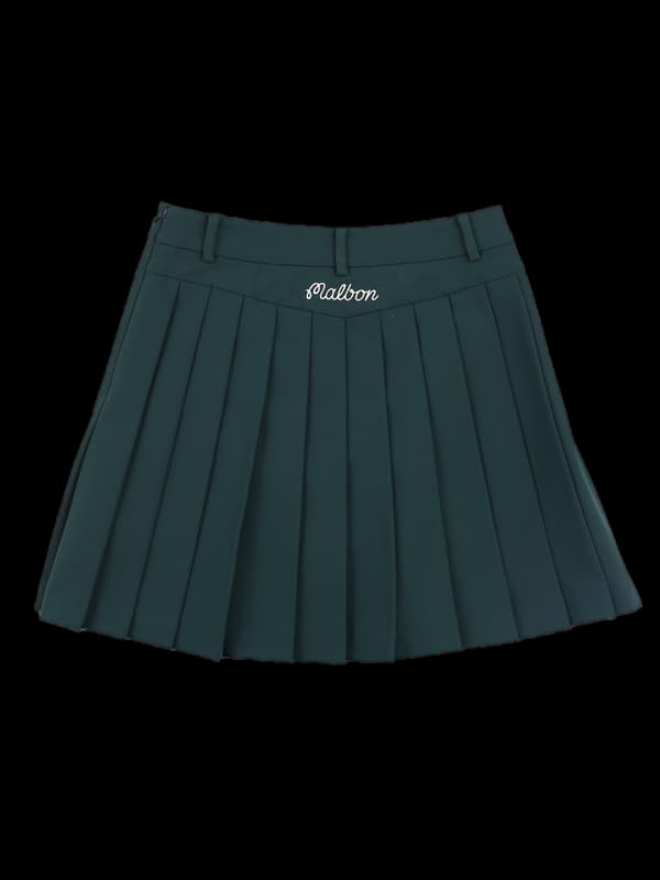 로고 플리츠 스커트