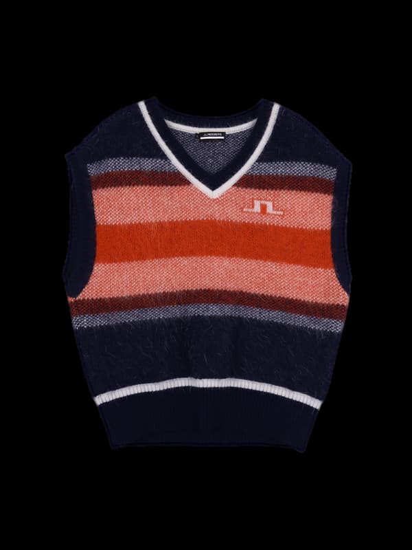 배색칼라 니트베스트