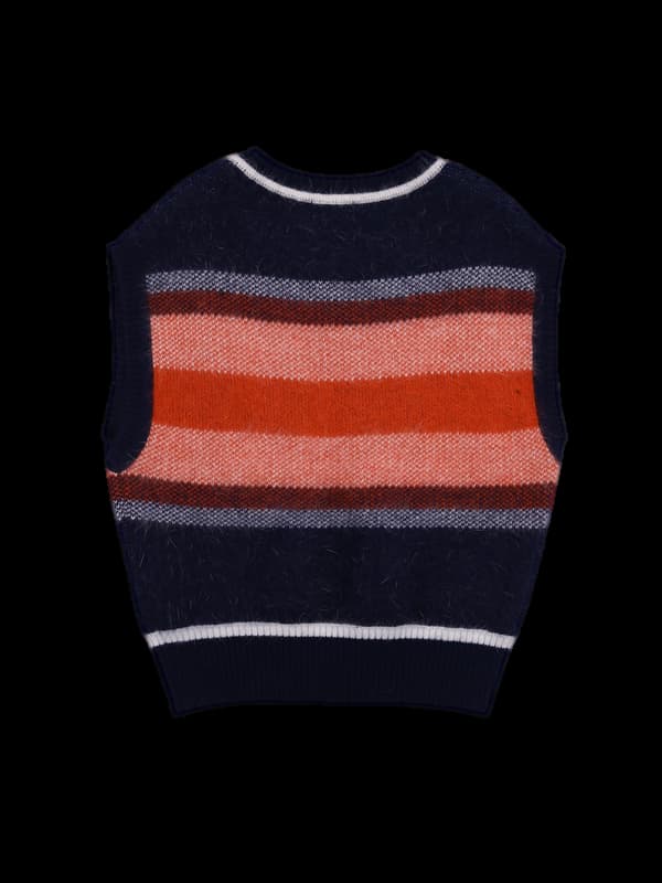 배색칼라 니트베스트