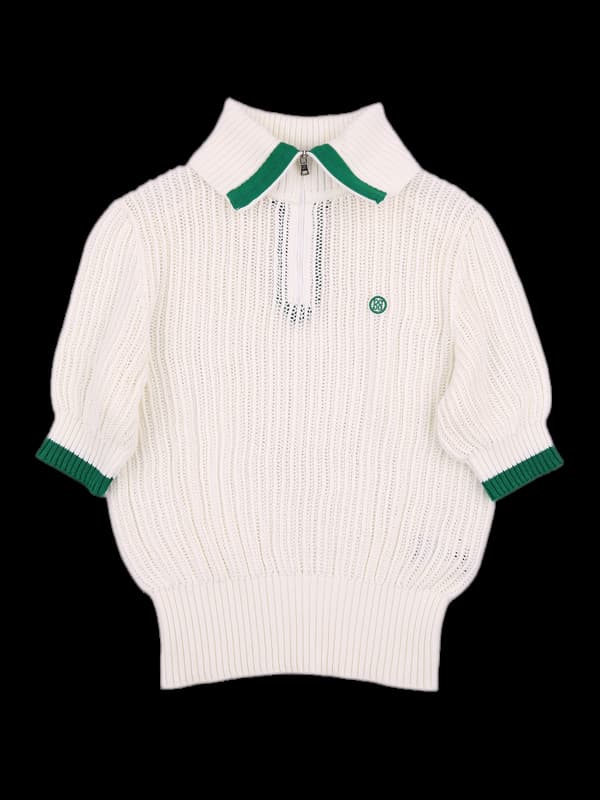 로고 하프집업 반팔