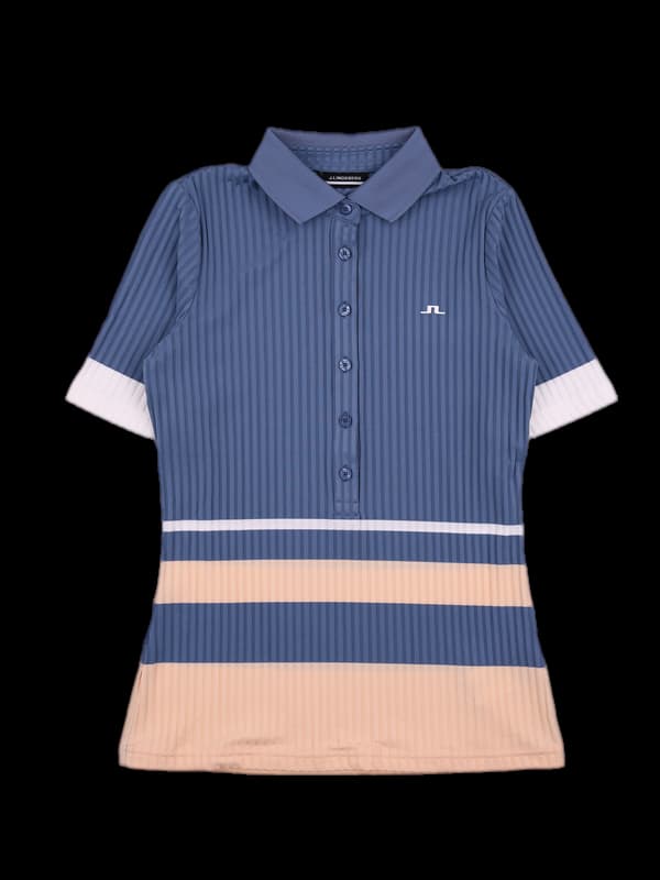 배색카라 골지반팔