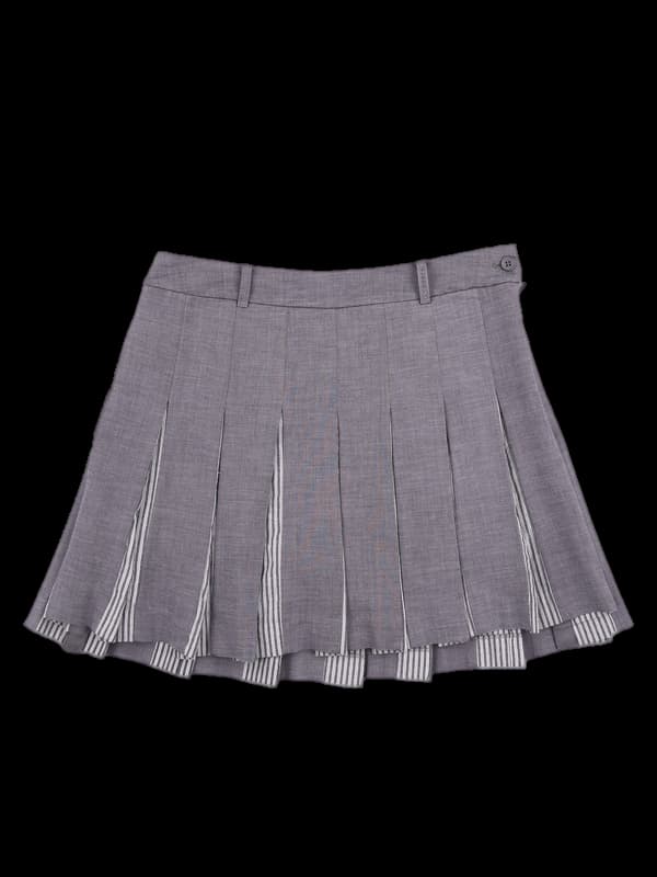 로고 플리츠 스커트