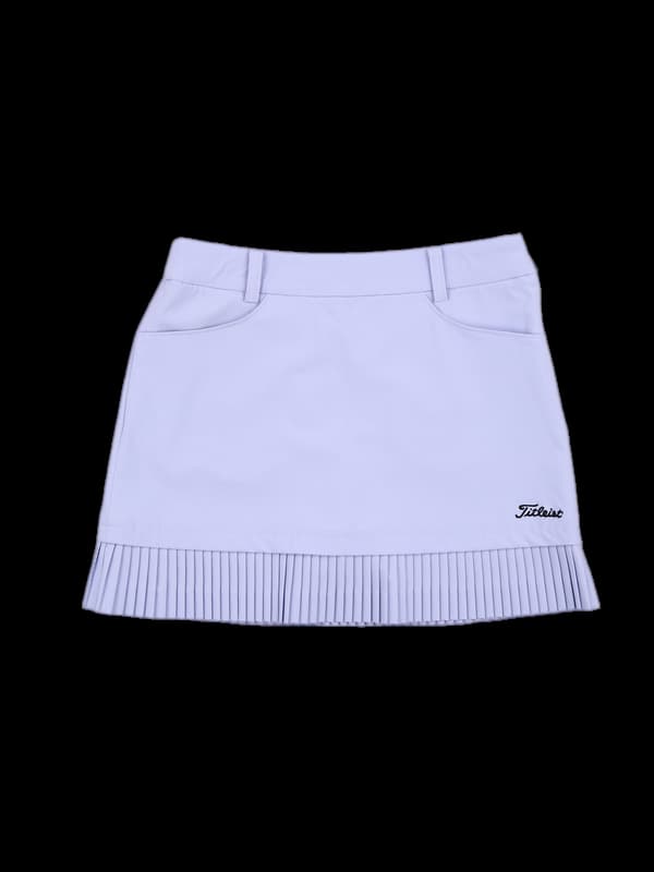 로고 플리츠 스커트