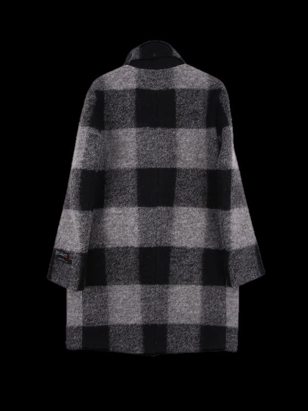 울 체크 반코트