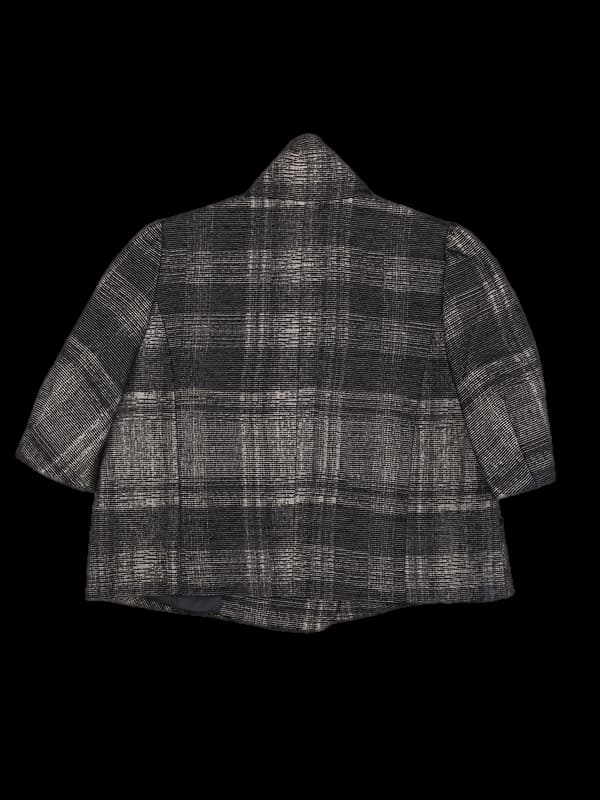 패턴 퍼프 숏 자켓