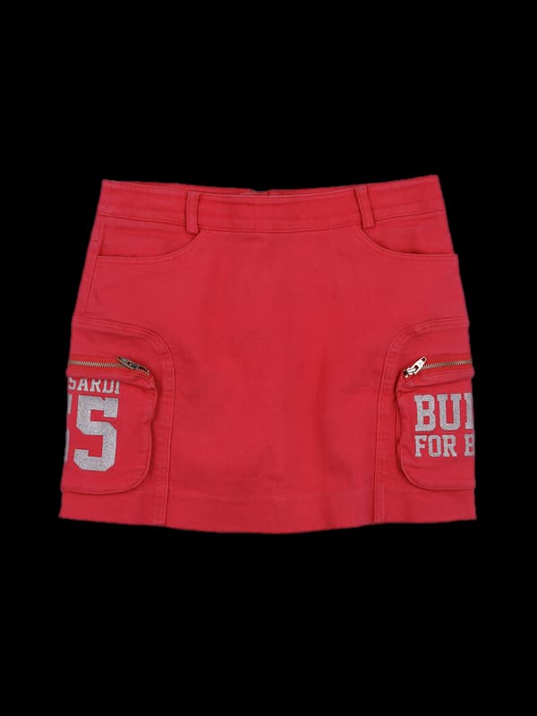 로고 투포켓 스커트