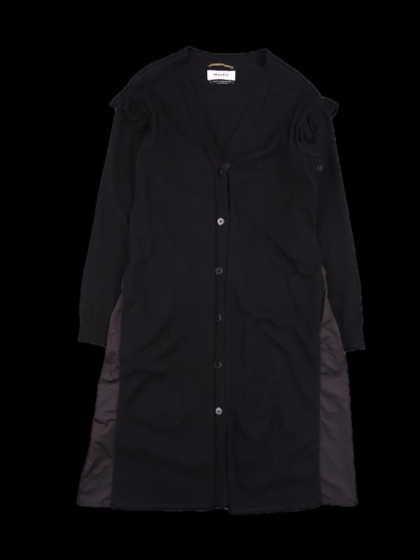 브이넥 스트링 롱 가디건