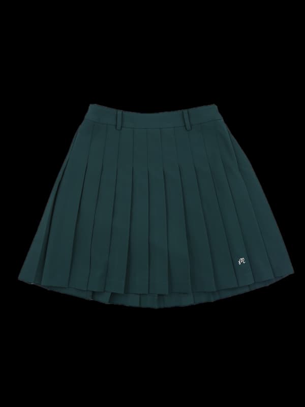로고 플리츠 스커트
