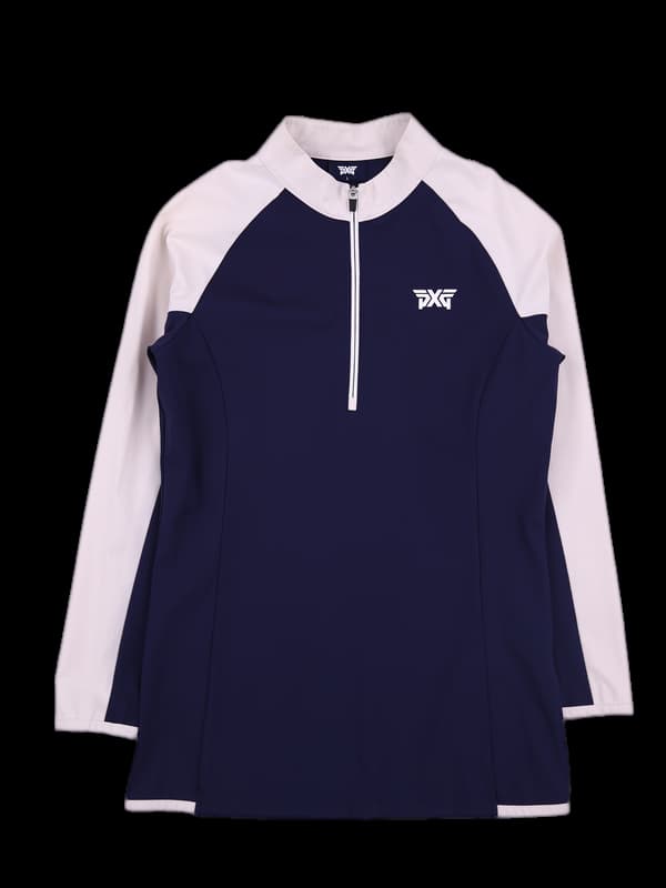 로고배색 하프집업긴팔