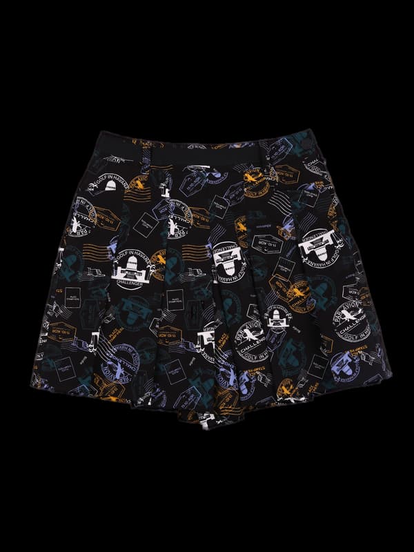 로고패턴 스커트팬츠