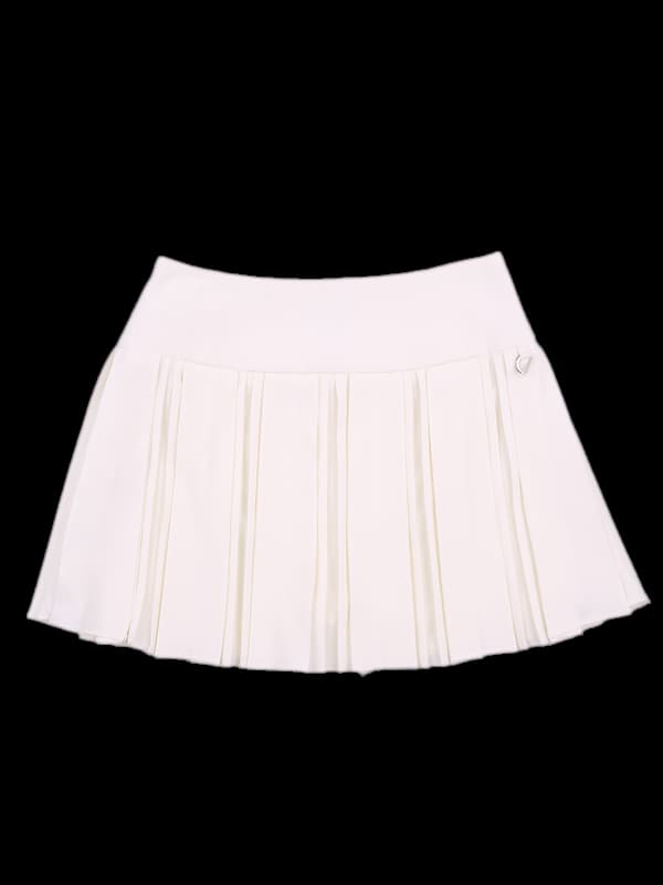 로고 주름 스커트