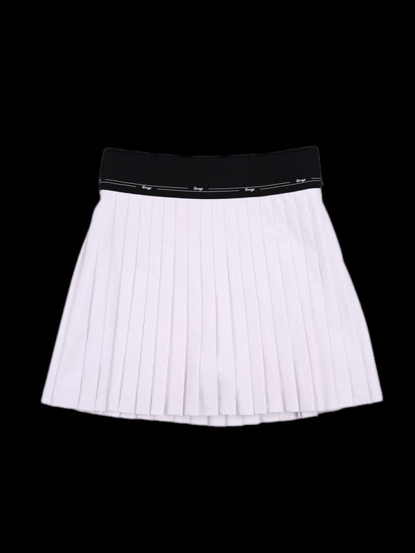 로고 밴딩 플리츠 스커트