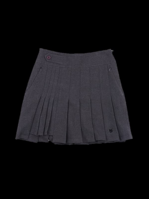 로고 플리츠 스커트