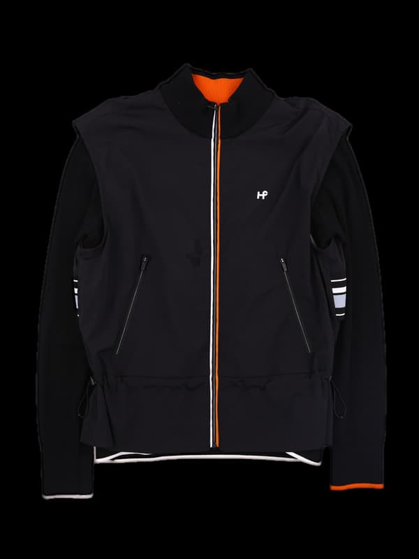 로고 조끼 니트집업