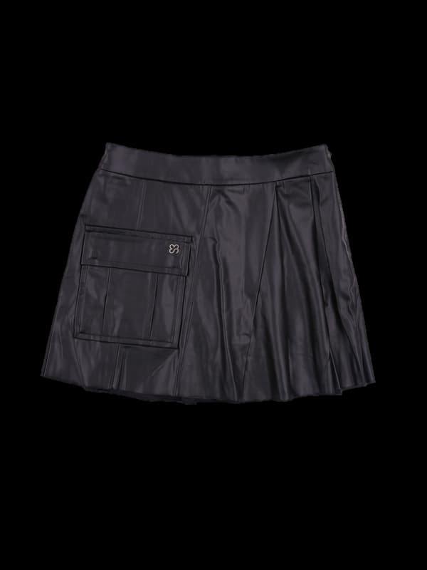 포켓 가죽 스커트