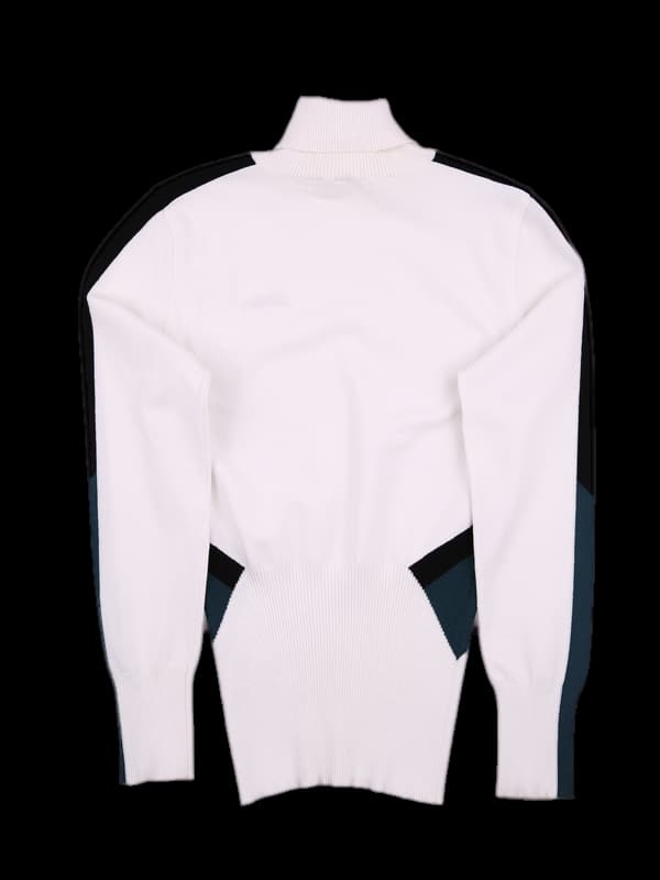 배색폴라 긴팔니트