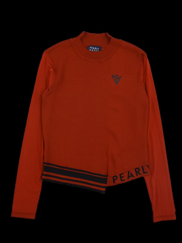 로고 라운드 니트 긴팔