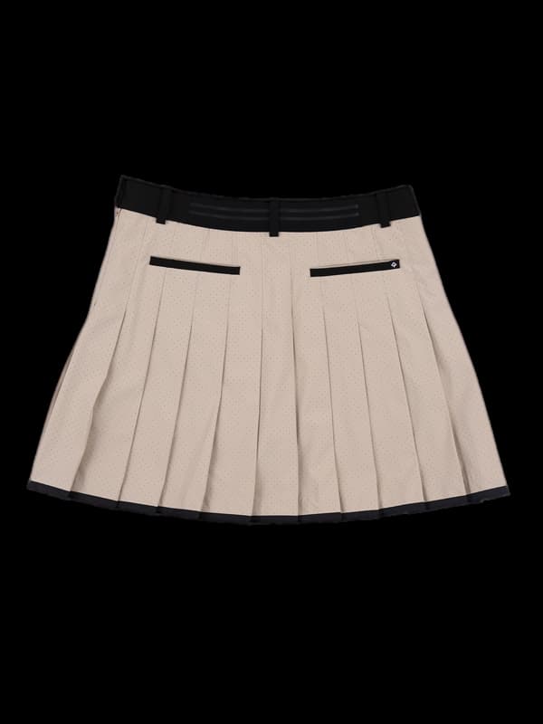 로고 플리츠 스커트