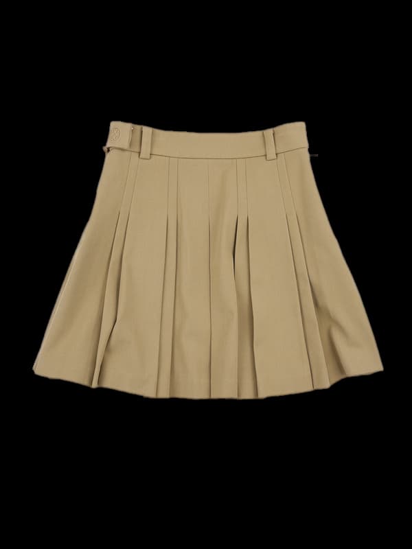 사이드 로고 플리츠 스커트