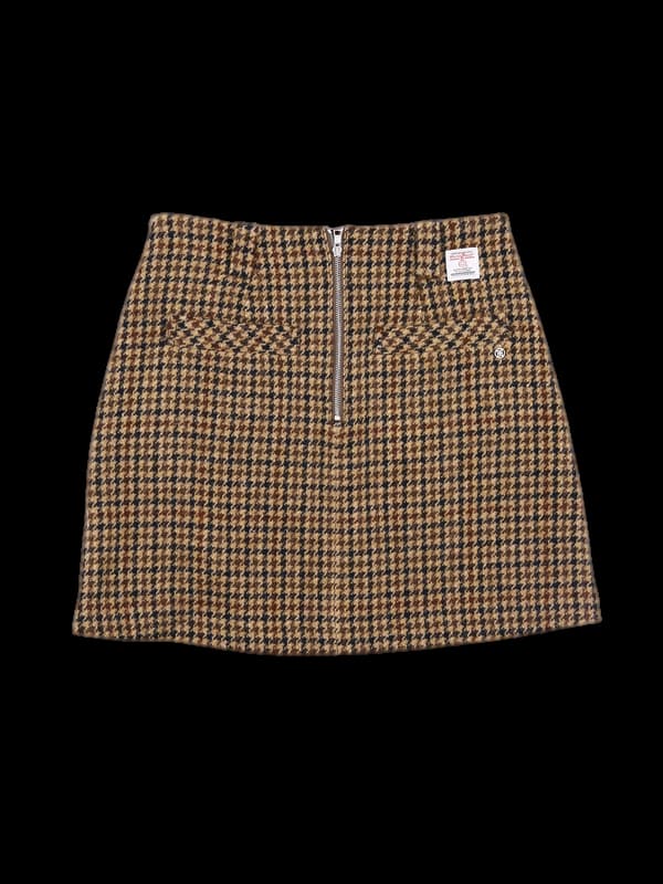 로고 체크 스커트