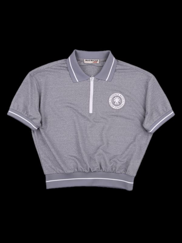 로고 하프집업 반팔