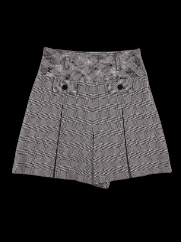 체크 주름 스커트