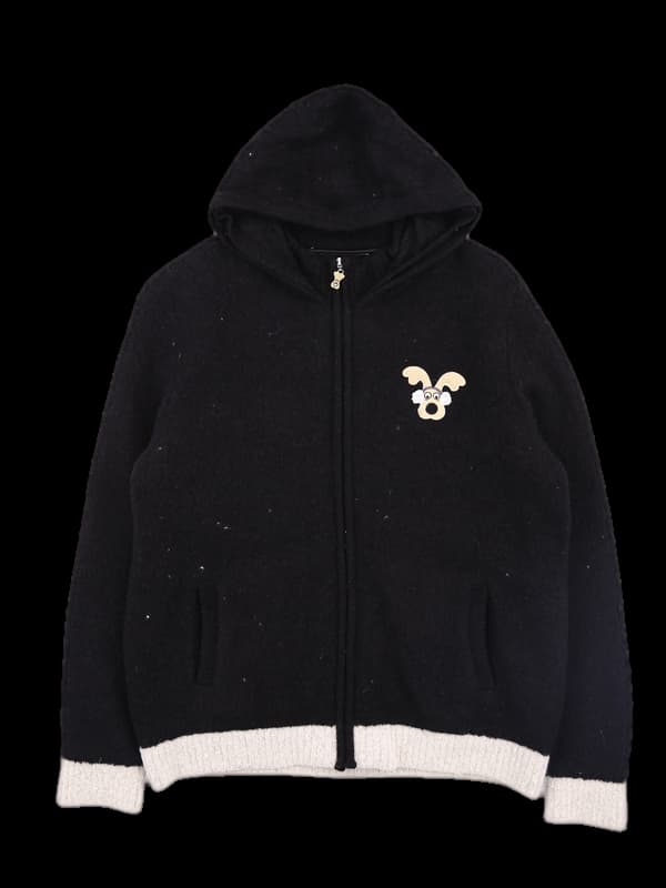 로고 울 후드 점퍼