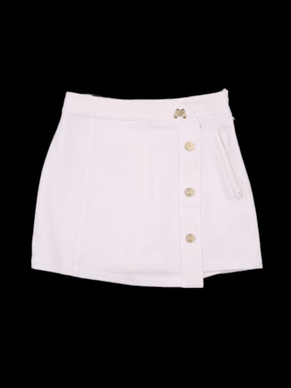 단추 언발 스커트