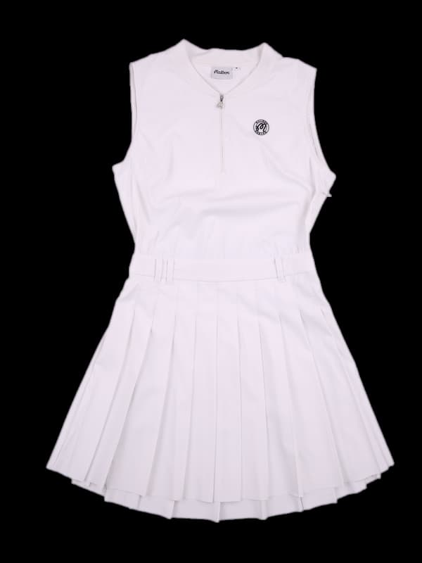 로고 민소매 원피스