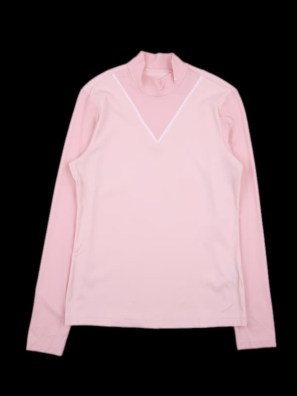 로고 골지 하이넥 긴팔