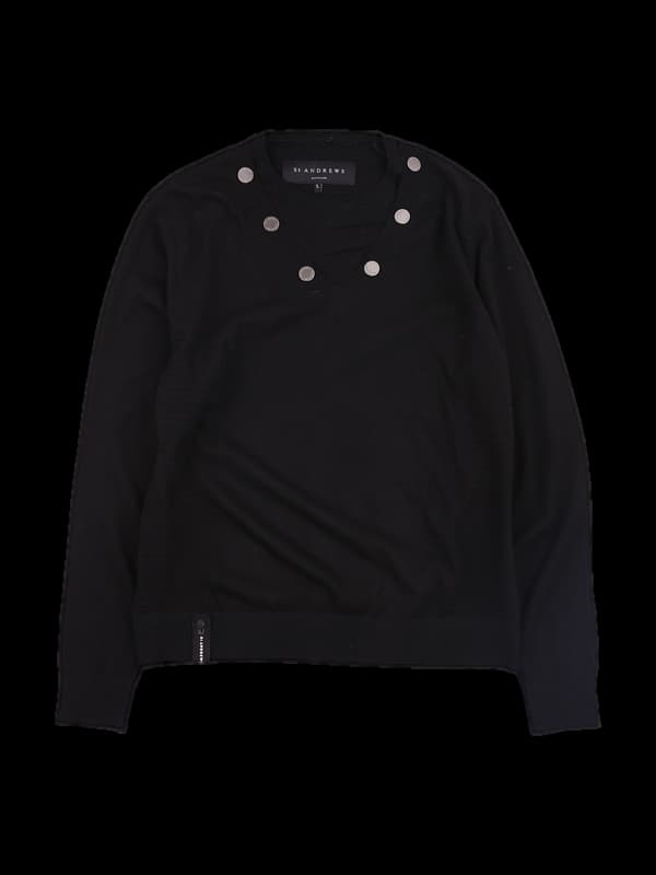 레이온 단추포인트 니트