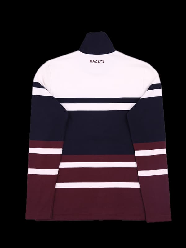 하이넥 배색 긴팔 티셔츠